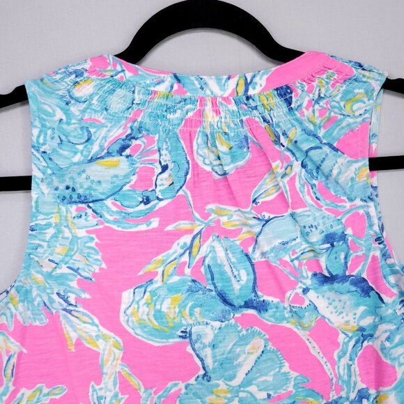 Lilly Pulitzer Tank Top Womens XS Essie Lobsters Beach Colorful Summer Blouse - Picture 8 of 12